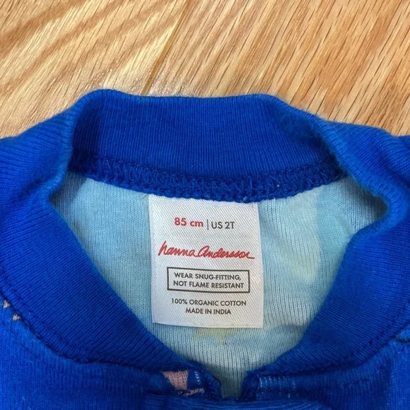 Hanna Andersson | organic sleeper ocean print zip up pjs 2T - Picture 2 of 4